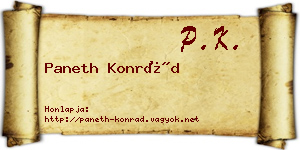 Paneth Konrád névjegykártya
